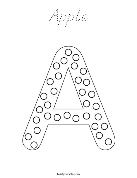 Letter A Dots Coloring Page