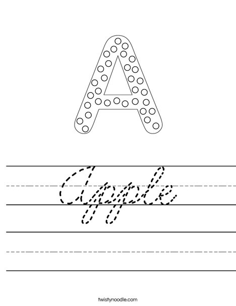 Letter A Dots Worksheet