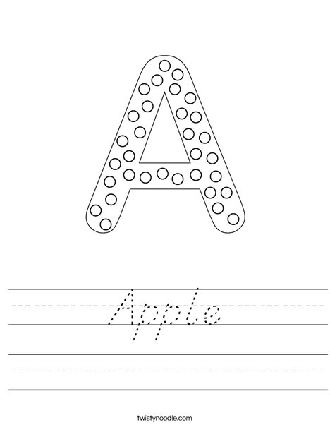 Letter A Dots Worksheet
