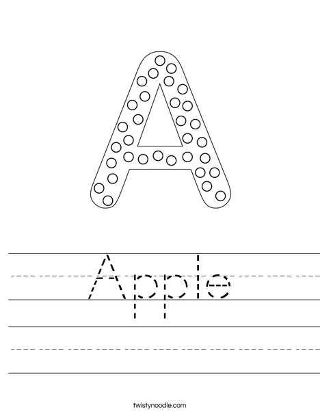 Letter A Dots Worksheet