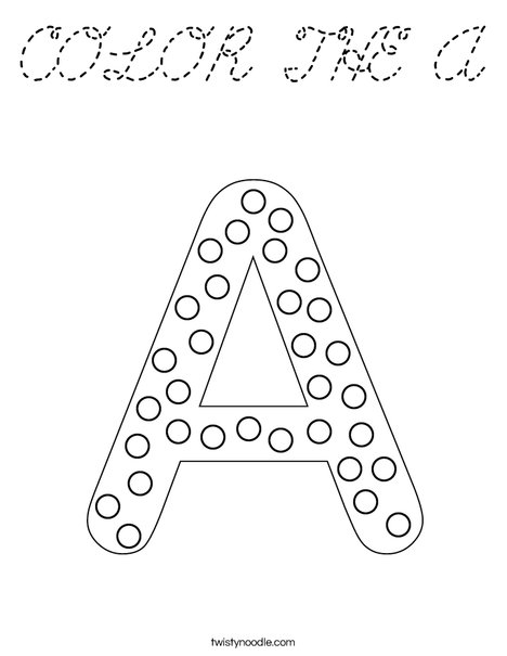 Letter A Dots Coloring Page