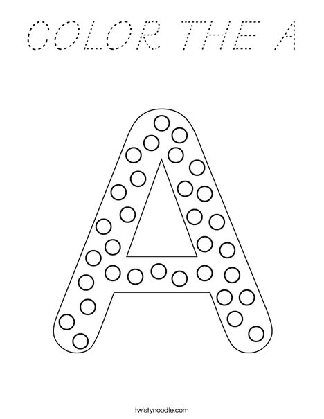 Letter A Dots Coloring Page