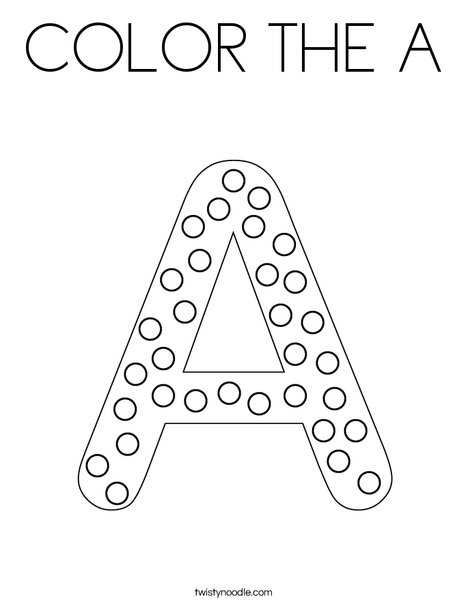 Letter A Dots Coloring Page
