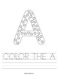 COLOR THE A Worksheet
