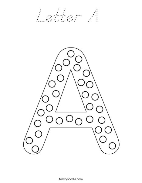 Letter A Dots Coloring Page