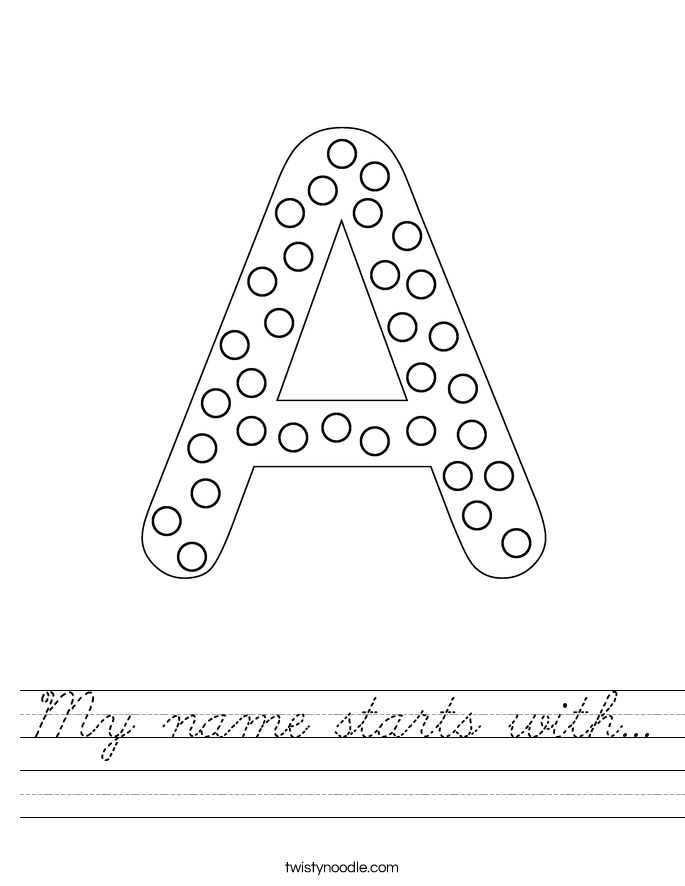 My name starts with... Worksheet