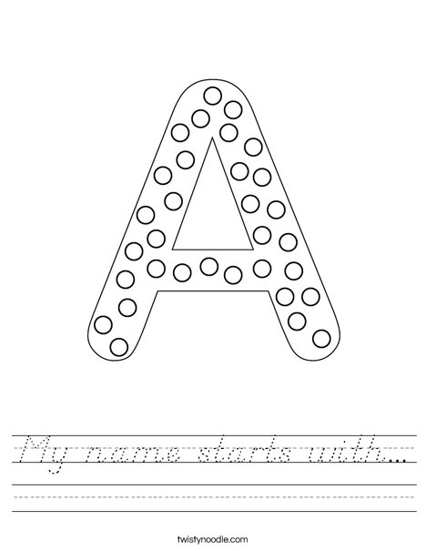 Letter A Dots Worksheet