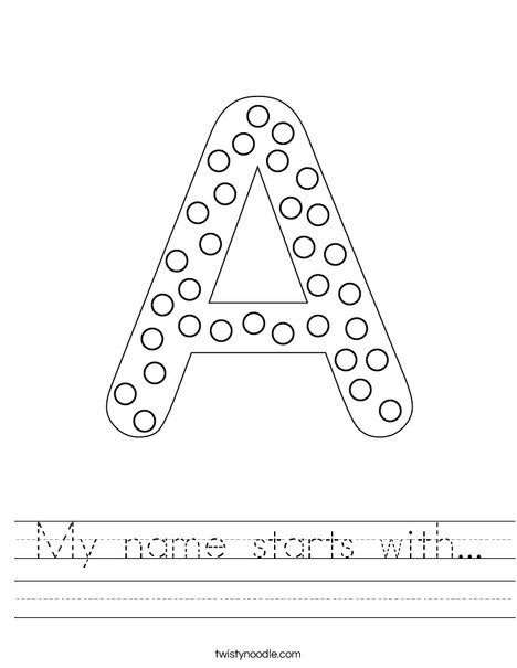 Letter A Dots Worksheet