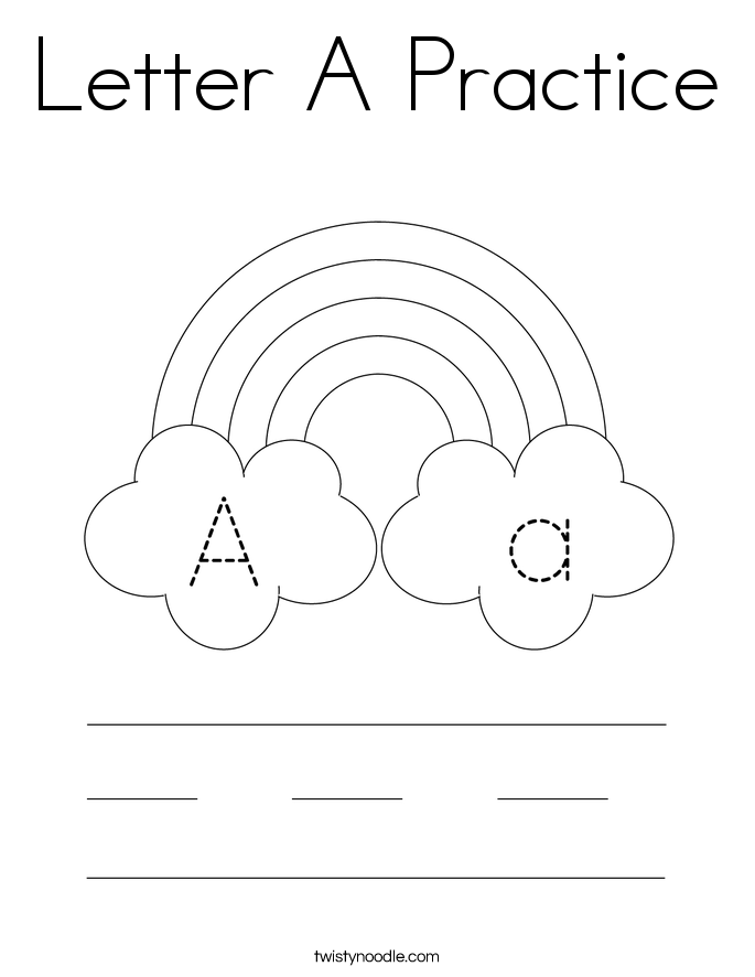 Letter A Practice Coloring Page