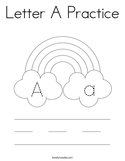 Letter A Practice Coloring Page