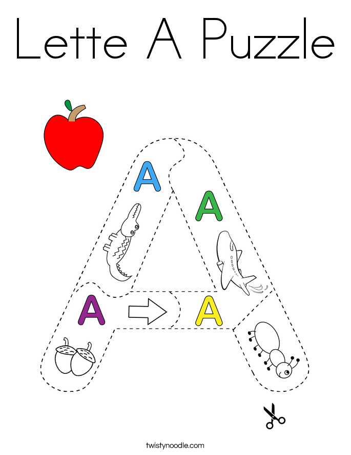 Lette A Puzzle Coloring Page