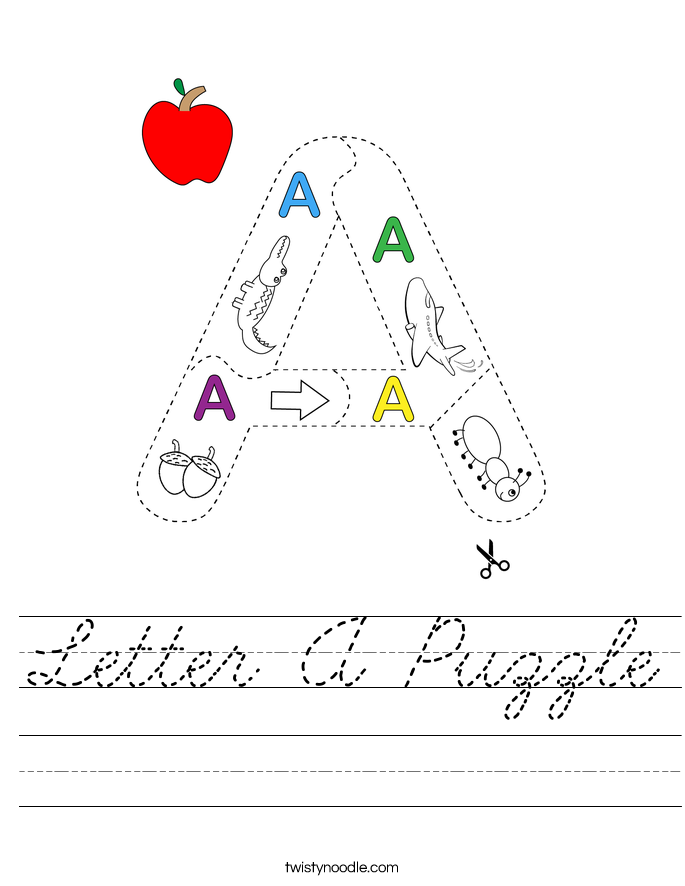 Letter A Puzzle Worksheet