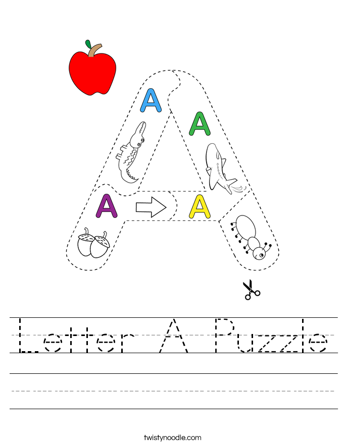 Letter A Puzzle Worksheet