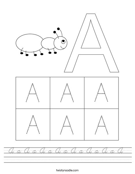 Uppercase Letter A Worksheet
