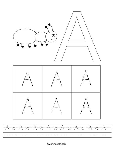 Uppercase Letter A Worksheet