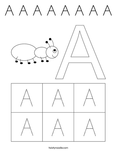 Uppercase Letter A Coloring Page