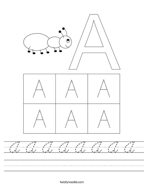 Uppercase Letter A Worksheet