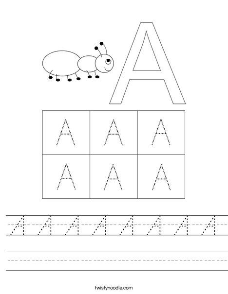 Uppercase Letter A Worksheet