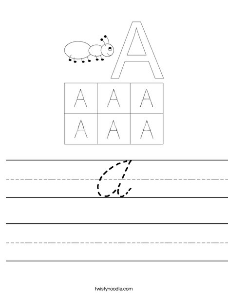 Uppercase Letter A Worksheet