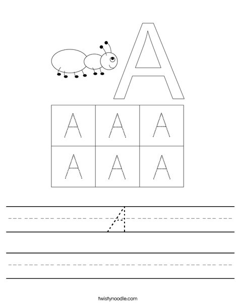 Uppercase Letter A Worksheet