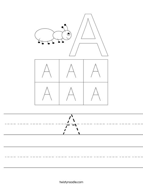 Uppercase Letter A Worksheet