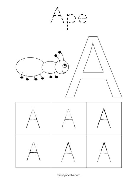 Uppercase Letter A Coloring Page