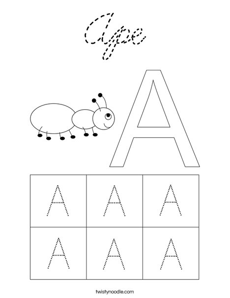 Uppercase Letter A Coloring Page
