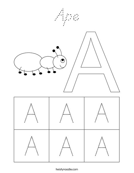Uppercase Letter A Coloring Page