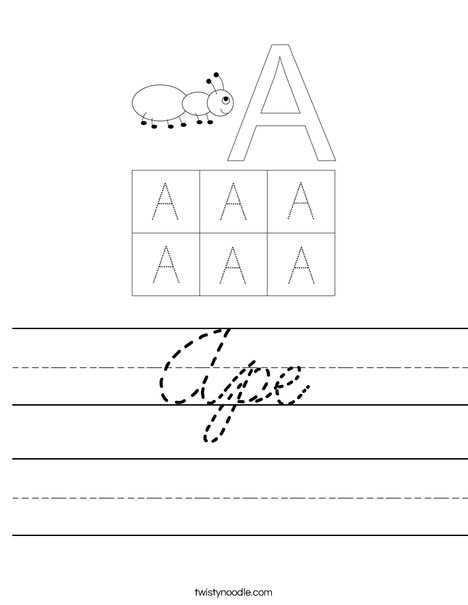 Uppercase Letter A Worksheet