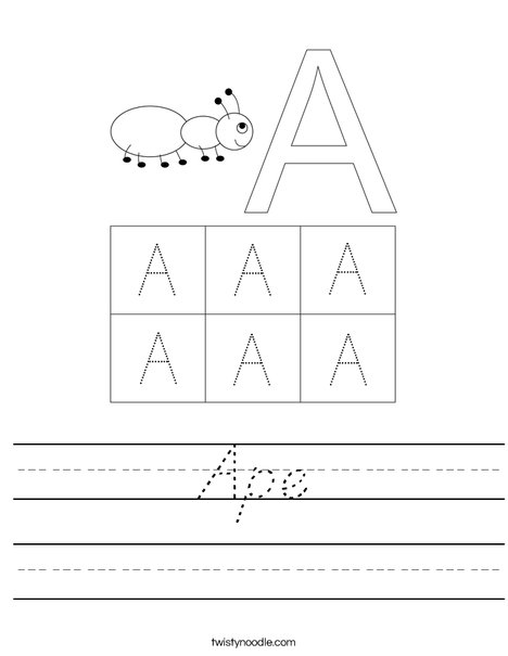 Uppercase Letter A Worksheet