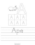 Ape Worksheet