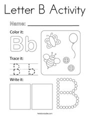 Letter B Activity Coloring Page