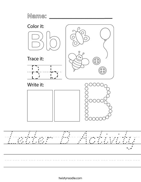 Letter B Activity Worksheet