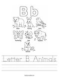 Letter B Animals Worksheet