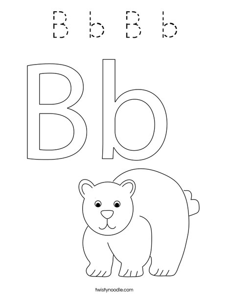 Letter B- Bear Coloring Page