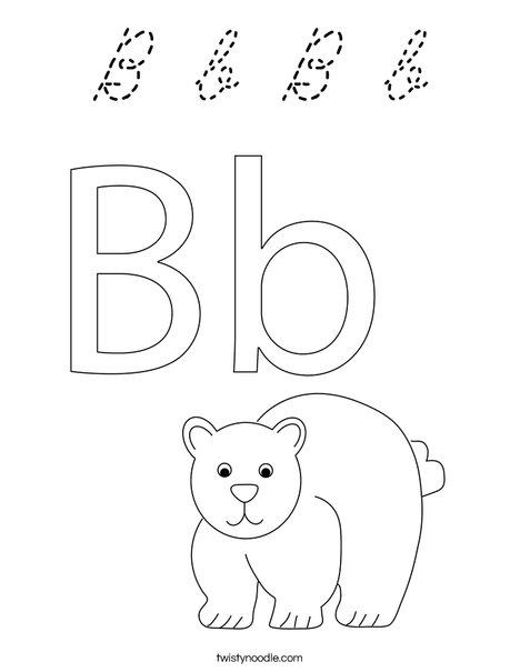 Letter B- Bear Coloring Page