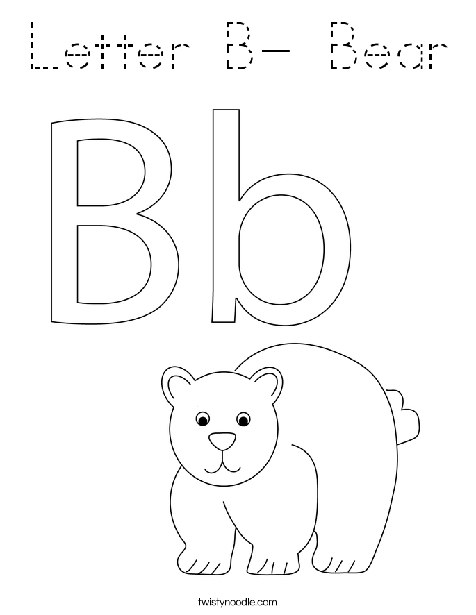 Letter B Bear Coloring Page Coloring Pages