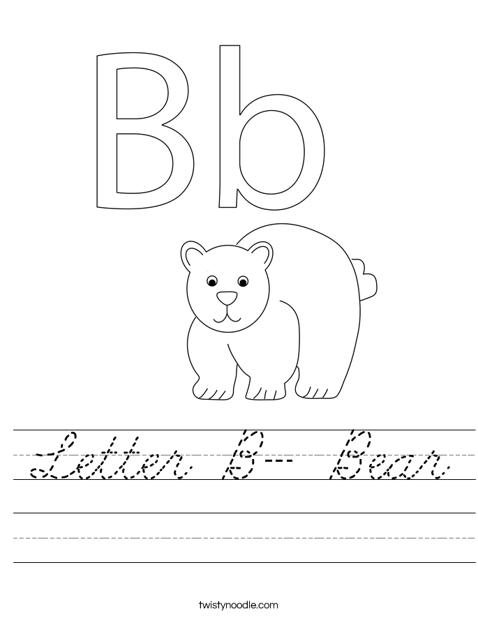Letter B- Bear Worksheet