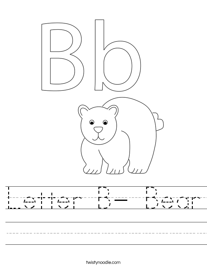 Letter B- Bear Worksheet