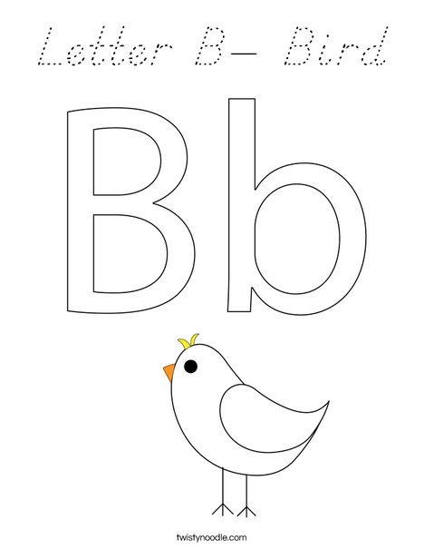 Letter B- Bird Coloring Page
