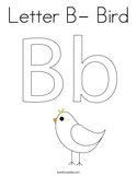 Letter B- Bird Coloring Page