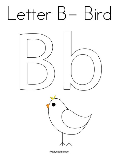 Letter B- Bird Coloring Page