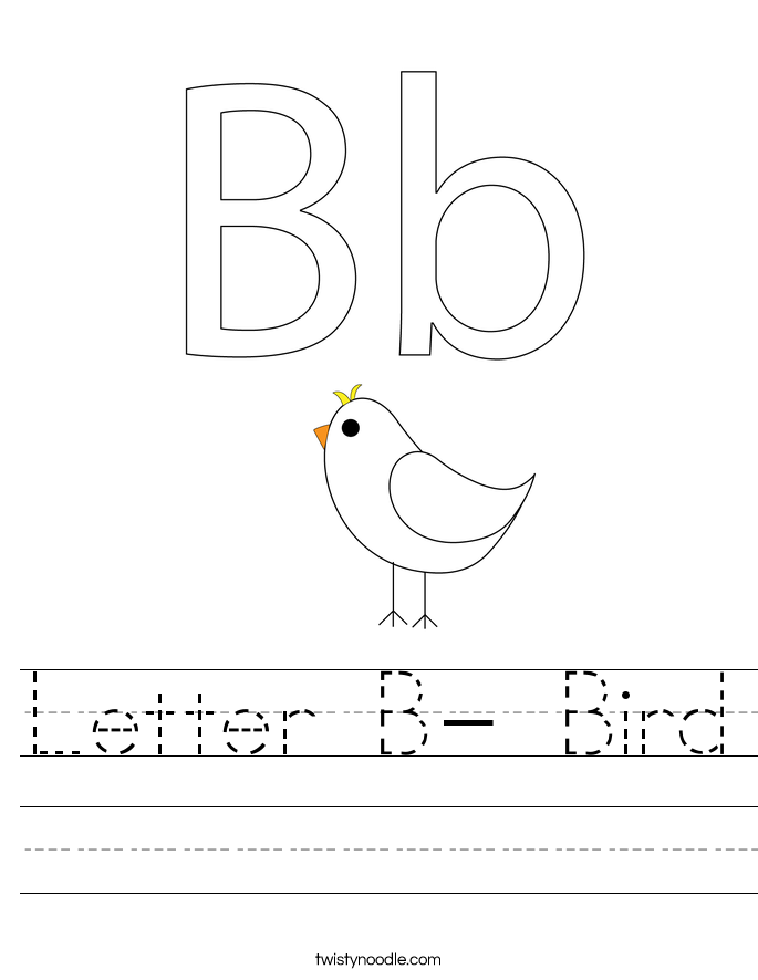 Letter B- Bird Worksheet