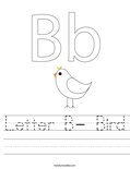 Letter B- Bird Worksheet