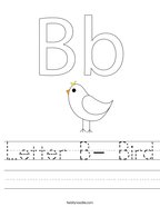 Letter B- Bird Handwriting Sheet