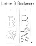 Letter B Bookmark Coloring Page