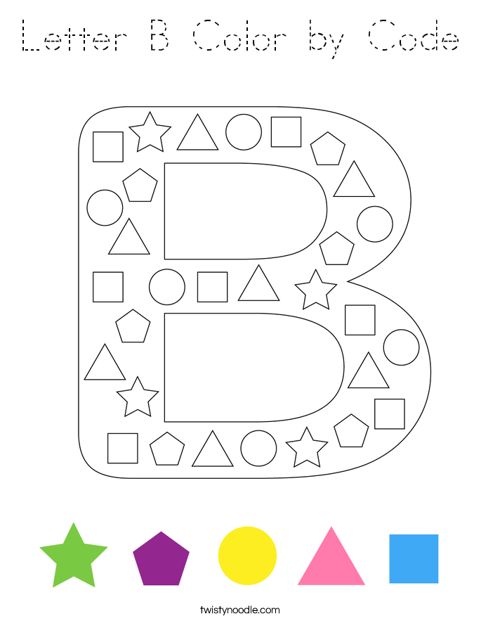 Letter B Color by Code Coloring Page