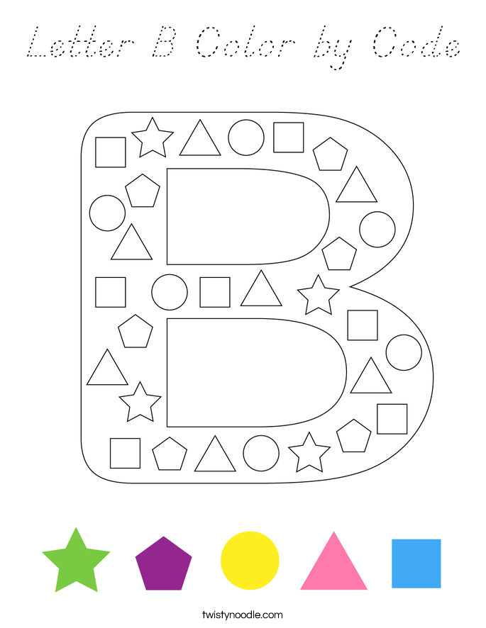 Letter B Color by Code Coloring Page