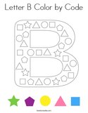 Letter B Color by Code Coloring Page