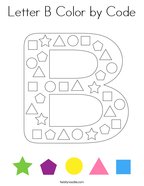 Letter B Color by Code Coloring Page